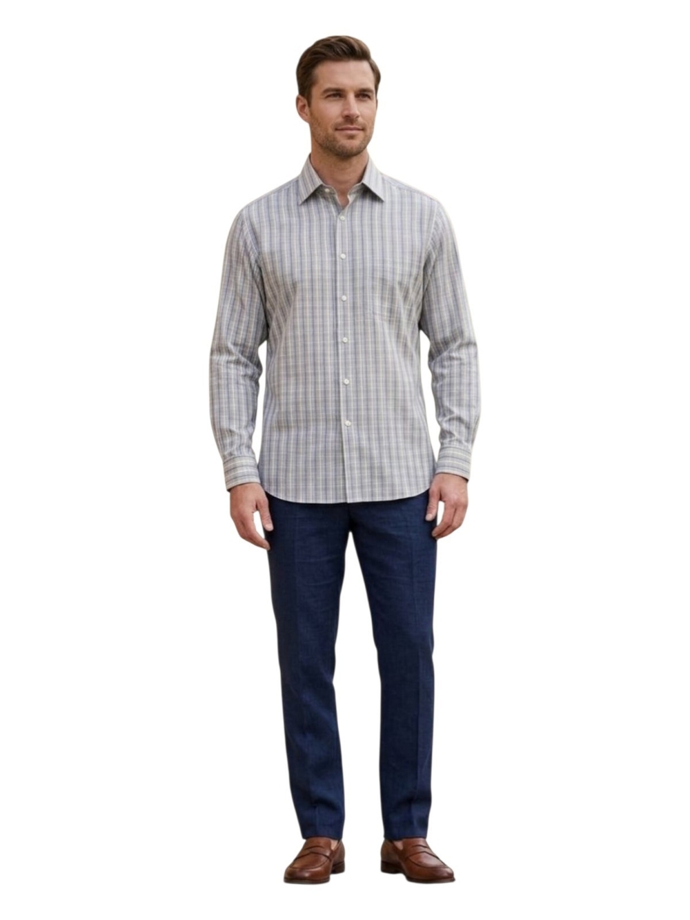Bugatchi Uomo Plaid Long Sleeve Button Down Shirt Men’s Size L